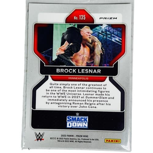 Brock Lesnar 2022 WWE Panini Red White Blue Prizm Exclusive SP Debut Edition - Thumbnail 5