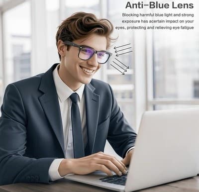 EarlySincere AI Smart Glasses 164 Languages Bluetooth 6.0 Blue Light Block W100 - Thumbnail 8
