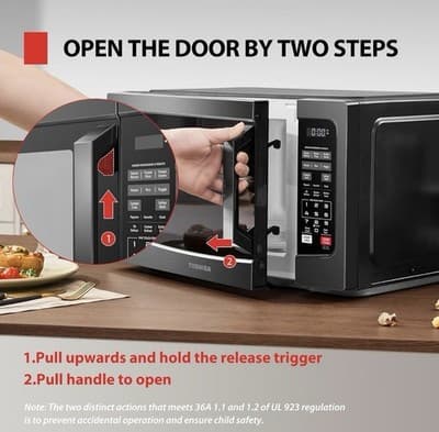 Toshiba EM131A5C-BS 1.2 Cu. Ft. 1100W Microwave Oven Black Stainless Steel - Thumbnail 8