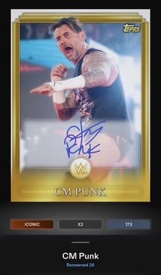 Topps Slam WWE Renowned 26 CM Punk Iconic Gold Signature DIGITAL - Thumbnail 3