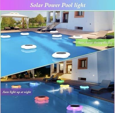 Floating Pool Flower Light Solar Powered Waterproof LED With Remote - Thumbnail 3