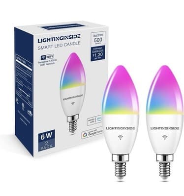 Lightinginside E12 Smart Light Bulb 60W Alexa Google SmartLife No Hub Required - Thumbnail 9