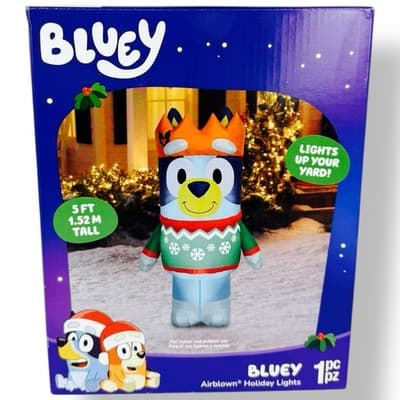 Bluey In Sweater 5’ Airblown Christmas Inflatable Yard Outdoor Holiday Disney - Image 1