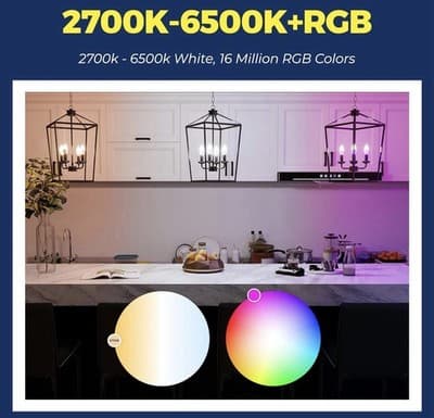 Lightinginside E12 Smart Light Bulb 60W Alexa Google SmartLife No Hub Required - Thumbnail 5