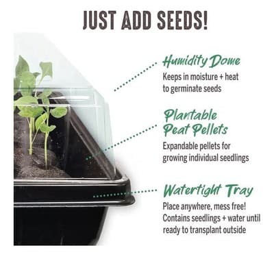 Jiffy Seed Starter Kit 2 Pack 36 Cell Seeding Tray Germination Humidity Dome - Thumbnail 7