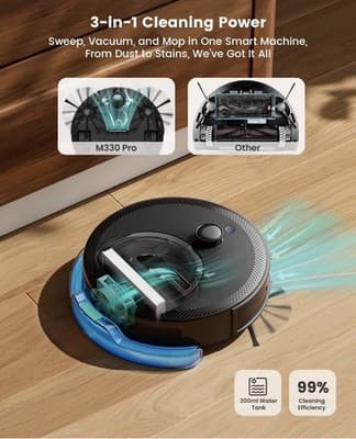 Lefant M330 Pro M330 Pro Robotic Vacuum Cleaner LiDAR Sweeps Mops Voice Control - Thumbnail 5
