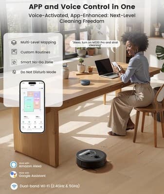 Lefant M330 Pro M330 Pro Robotic Vacuum Cleaner LiDAR Sweeps Mops Voice Control - Thumbnail 8