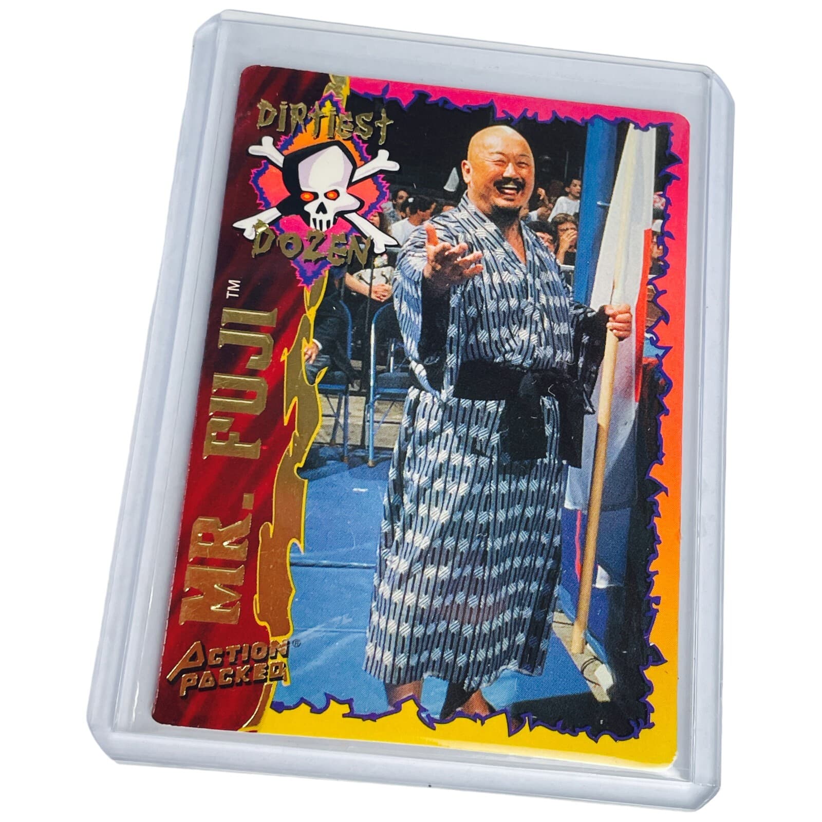 1995 WWF Action Packed Mr Fuji Gold Foil Dirtiest Dozen #28 Wrestling Card WWE - Thumbnail 10