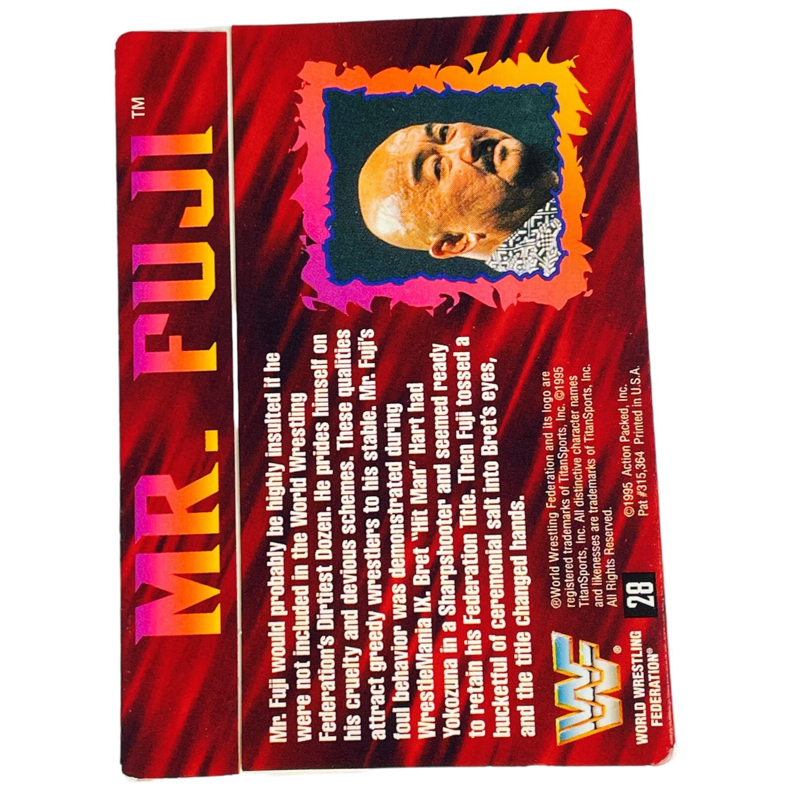 1995 WWF Action Packed Mr Fuji Gold Foil Dirtiest Dozen #28 Wrestling Card WWE - Thumbnail 7