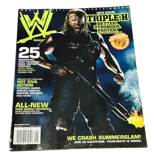 WWE Magazine Sept 2007 Triple H Divas Maryse Maria Victoria Ashley Massaro WWF - Image 1
