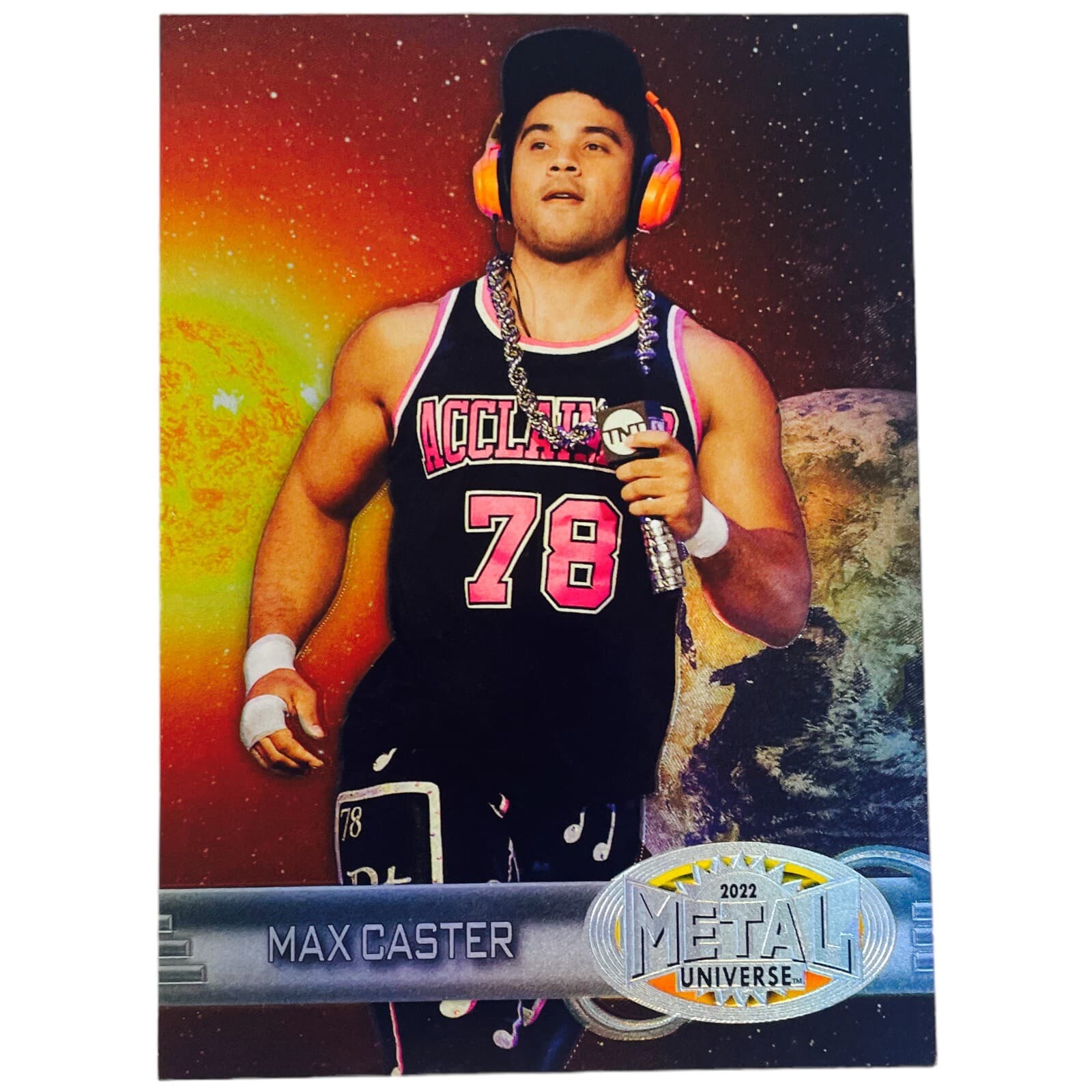 2022 Skybox AEW Metal Universe MAX CASTER Retro Set Insert R-45 Wrestling Card - Thumbnail 3