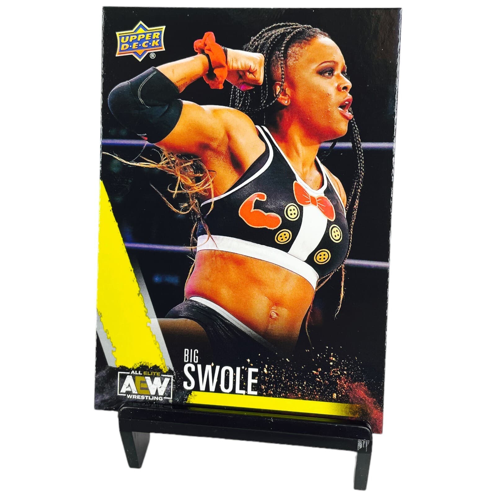 2021 Upper Deck AEW Yellow Parallel Big Swole Unrivaled Exclusive Wrestling Card - Thumbnail 3