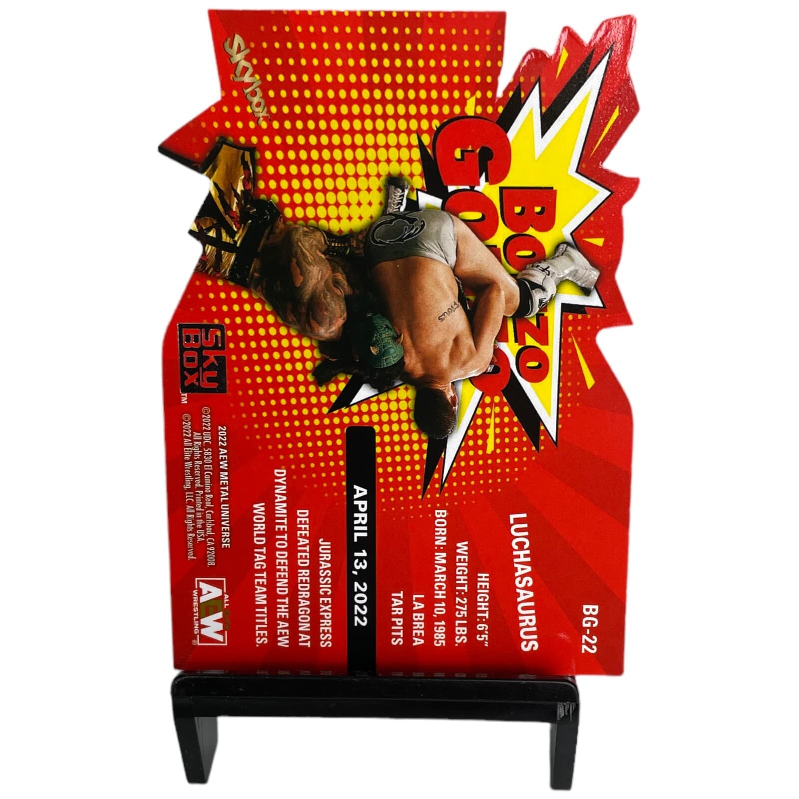 2022 SkyBox AEW Metal Universe Bonzo Gonzo LUCHASAURUS Die Cut Insert Wrestling - Thumbnail 4