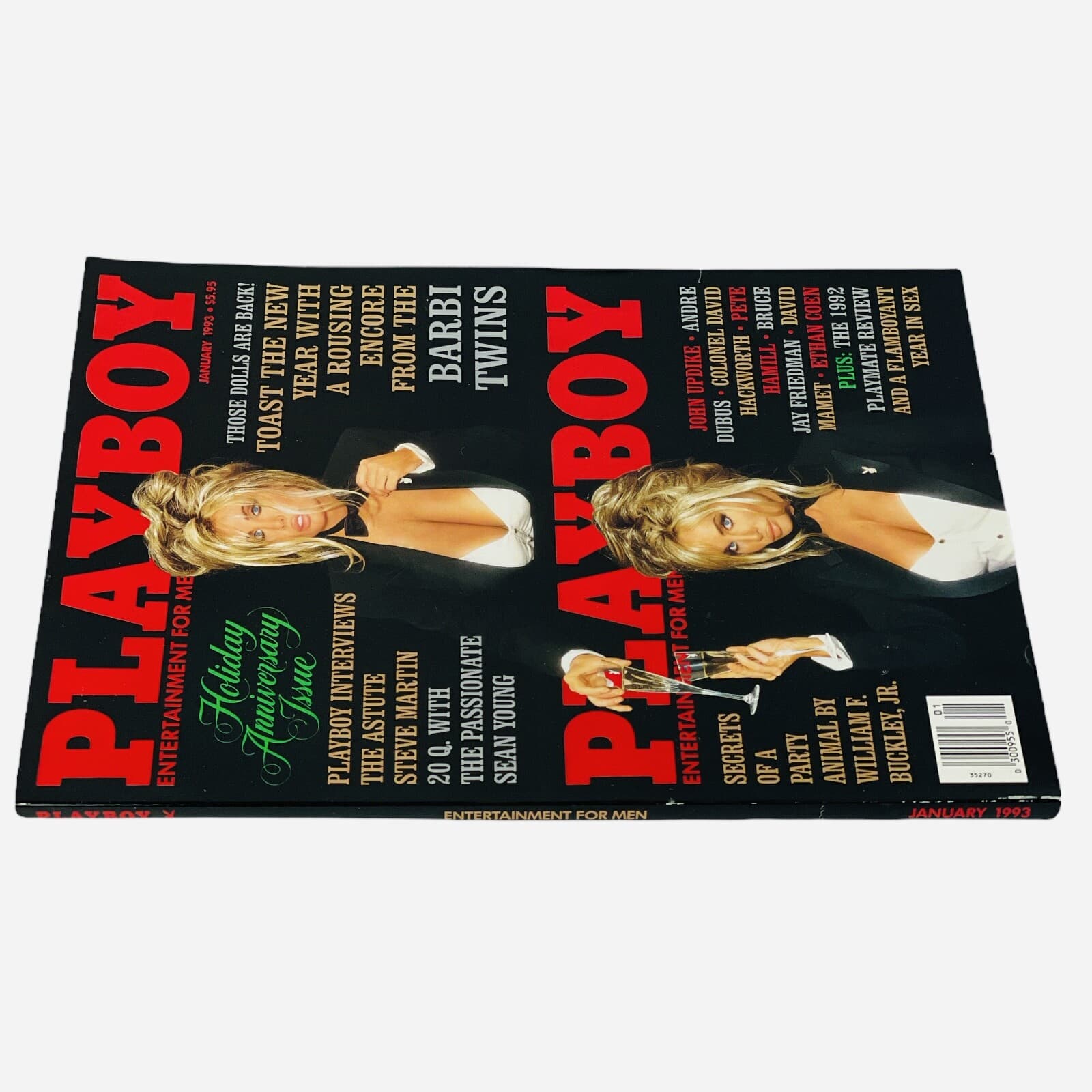 Playboy Magazine Holiday Issue Jan 1993 Barbi Twins Steve Martin Interview VF NM - Thumbnail 2