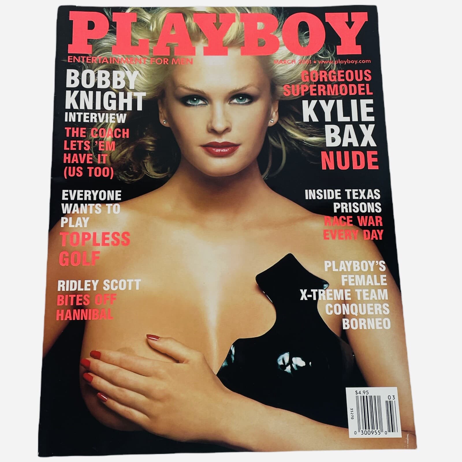Kylie Bax Playboy Magazine March 2001 Centerfold Coach Bobby Knight VF NM - Image 1