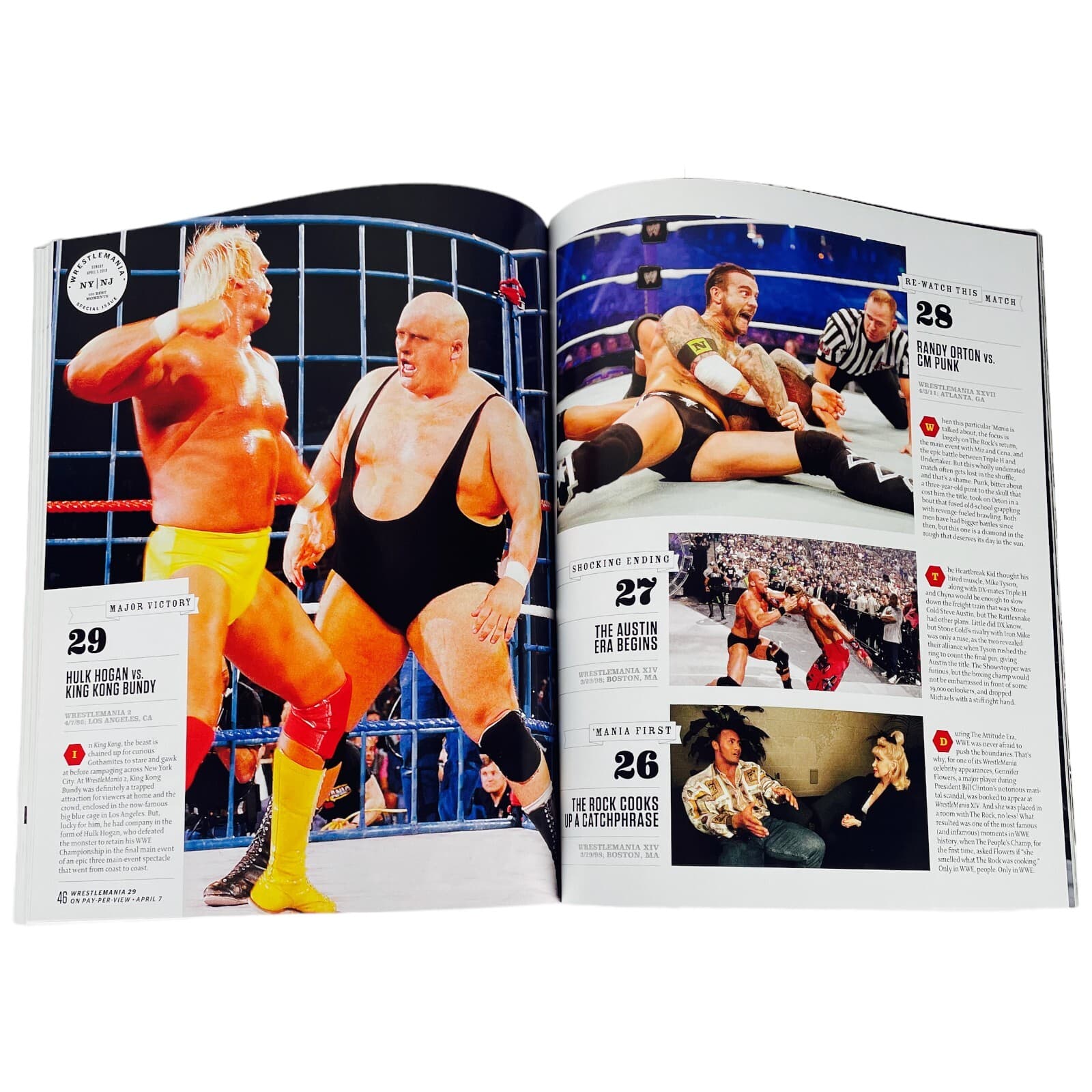 WWE WrestleMania 29 NY/NJ Collectors Edition 2013 Guide The Rock John Cena - Thumbnail 12