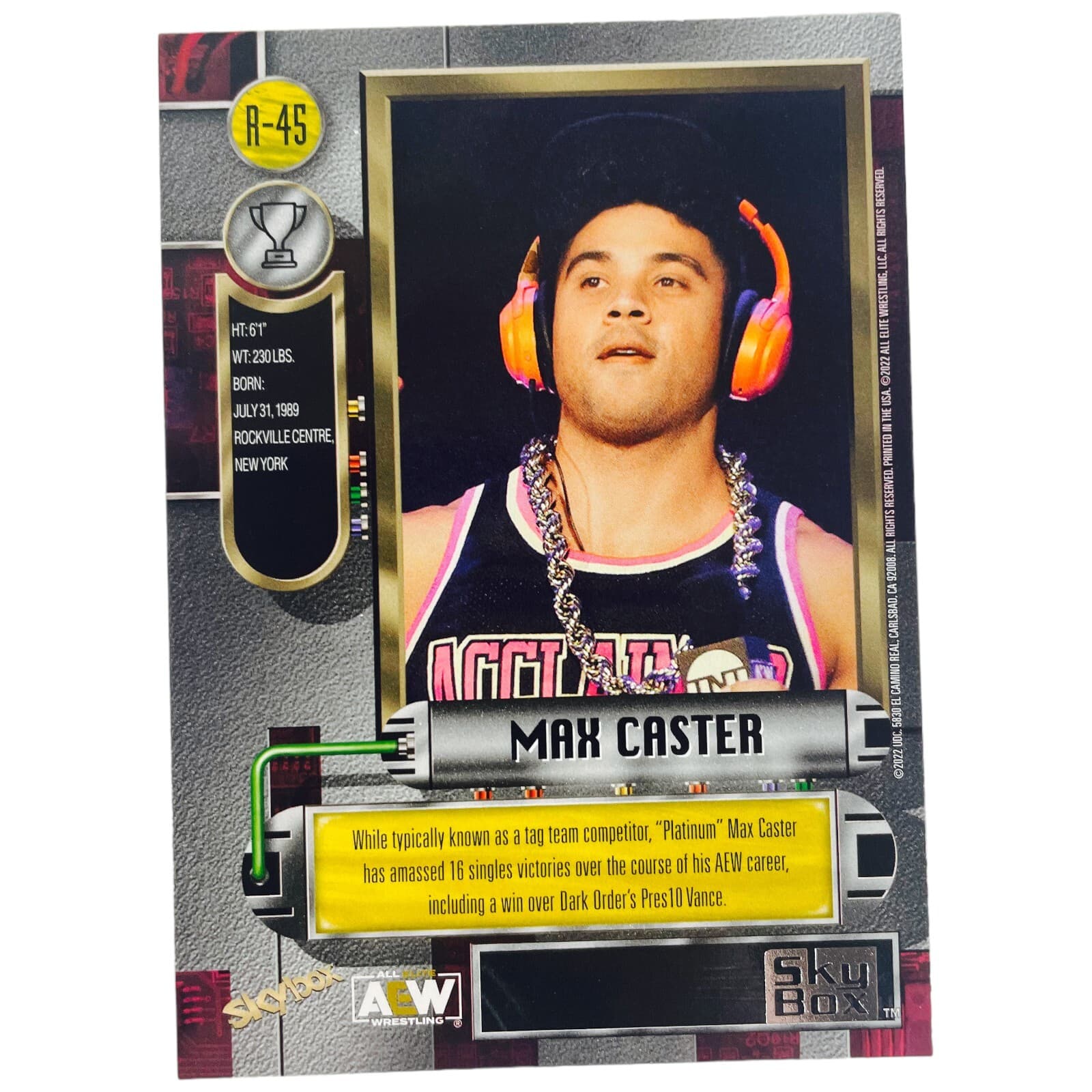 2022 Skybox AEW Metal Universe MAX CASTER Retro Set Insert R-45 Wrestling Card - Thumbnail 4
