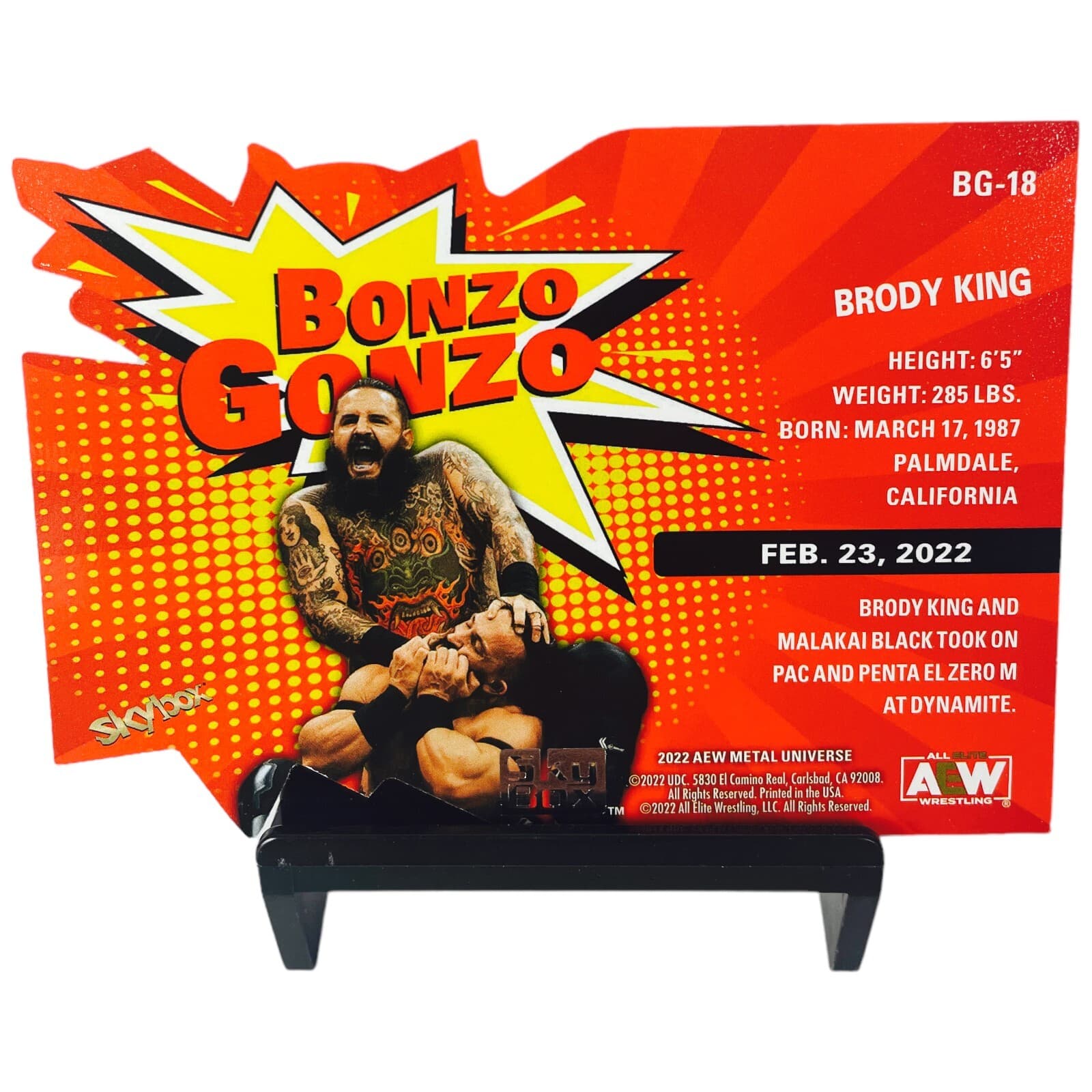 2022 Skybox AEW Metal Universe BRODY KING Bonzo Gonzo Insert BG-18 Wrestling - Thumbnail 7
