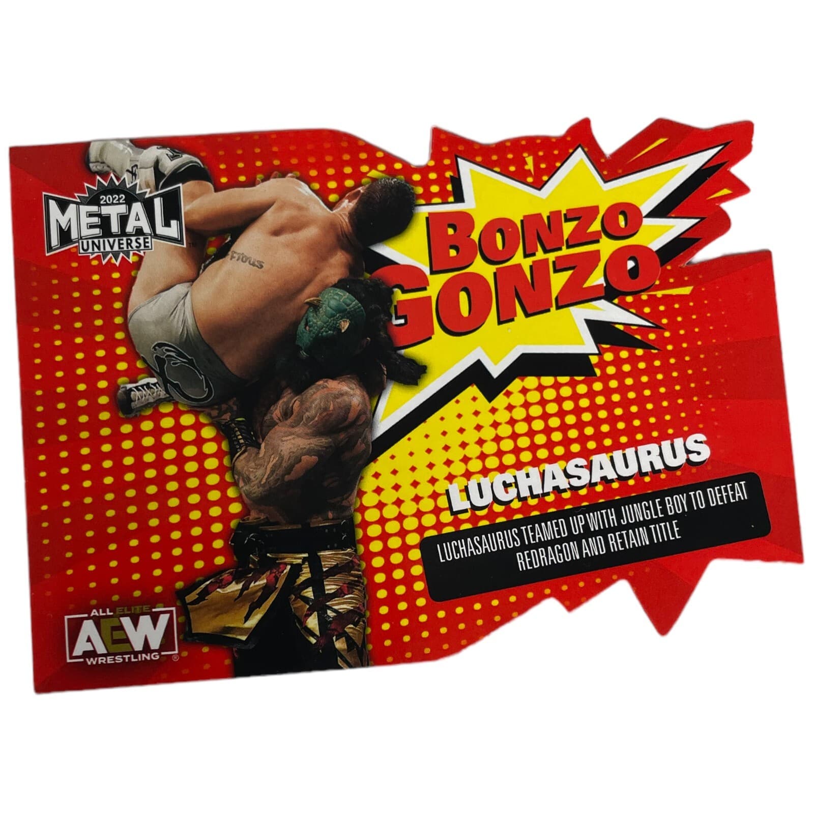 2022 SkyBox AEW Metal Universe Bonzo Gonzo LUCHASAURUS Die Cut Insert Wrestling - Image 1