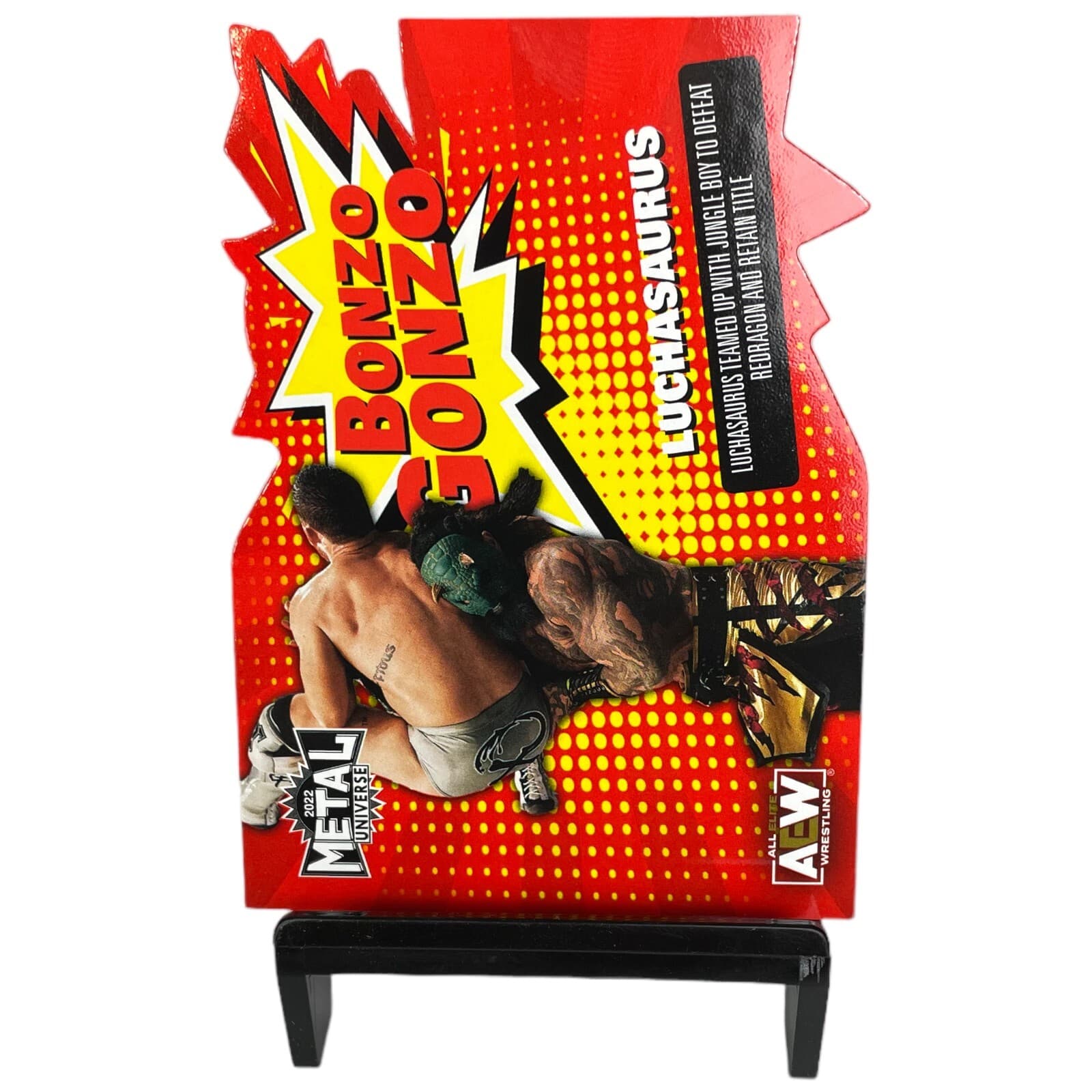 2022 SkyBox AEW Metal Universe Bonzo Gonzo LUCHASAURUS Die Cut Insert Wrestling - Thumbnail 3