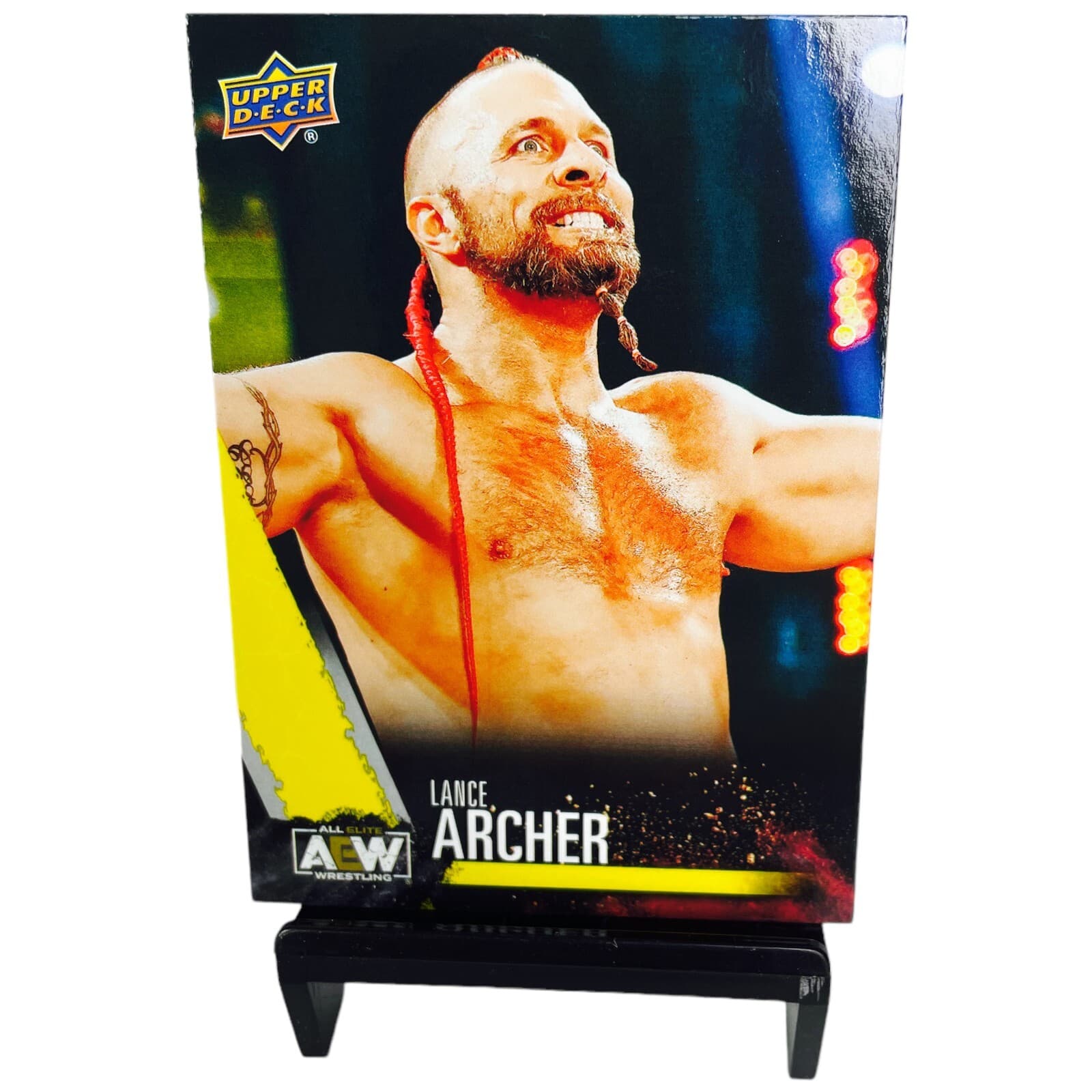 2021 Upper Deck AEW Yellow Parallel Lance Archer Unrivaled Exclusive Wrestling - Thumbnail 3