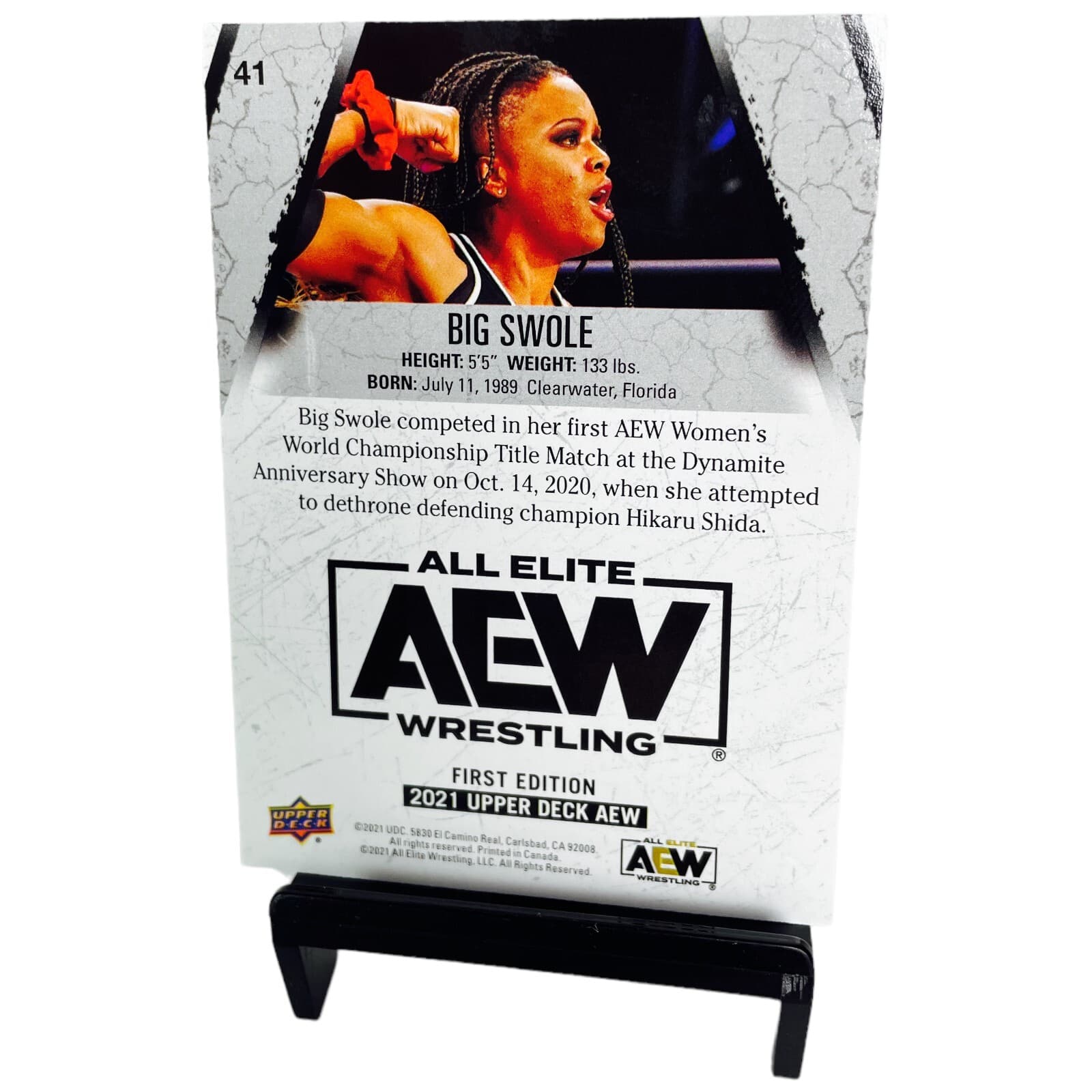 2021 Upper Deck AEW Yellow Parallel Big Swole Unrivaled Exclusive Wrestling Card - Thumbnail 9