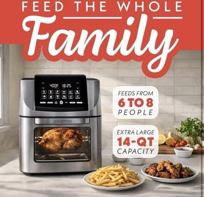 Gourmia 14 Qt Digital Air Fryer Oven Multi Function 12 Presets Touchscreen - Thumbnail 9