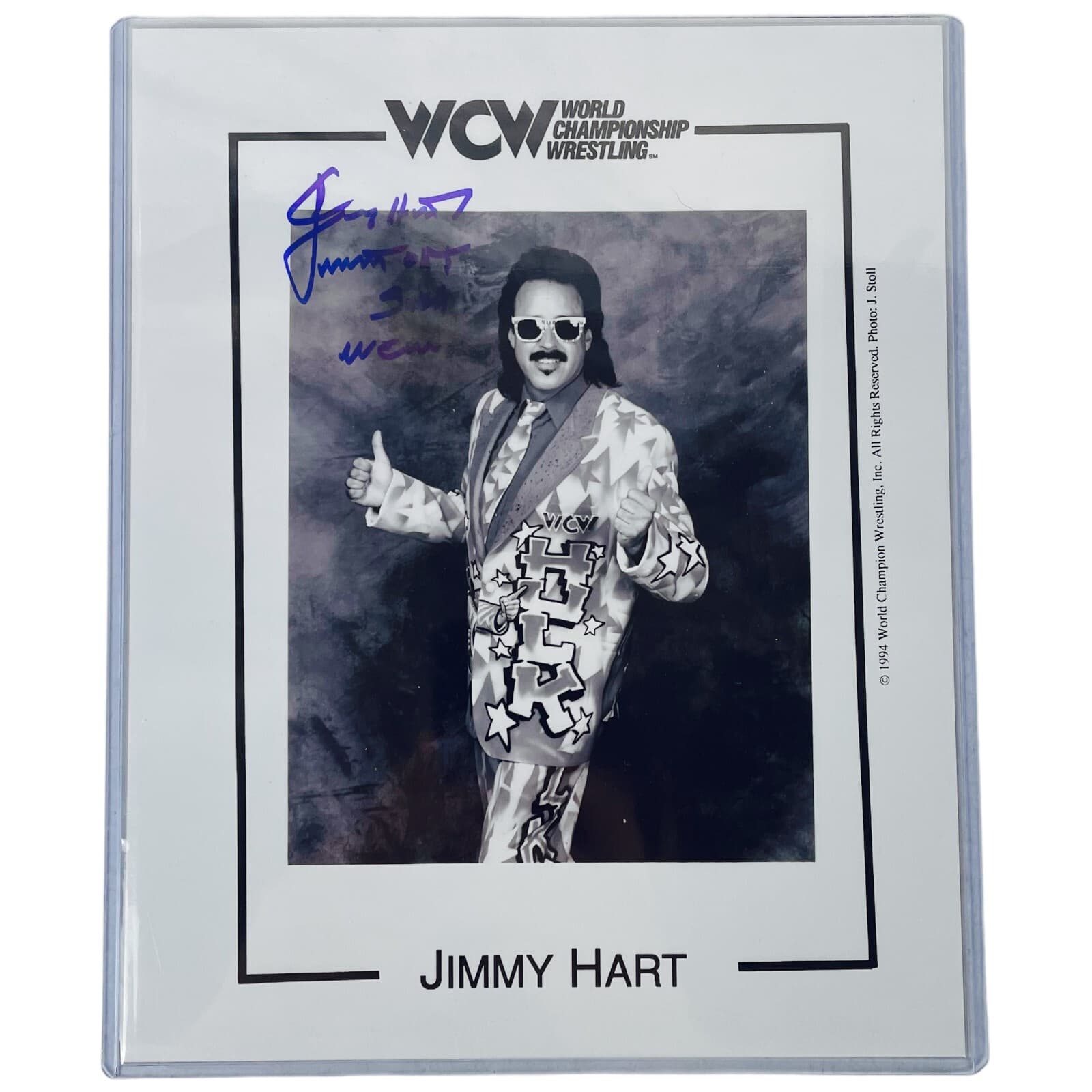 Jimmy Hart Signed Autographed WCW Promo 8x10 Glossy Wrestling Picture - Thumbnail 5