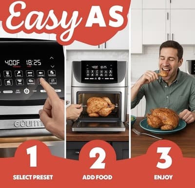 Gourmia 14 Qt Digital Air Fryer Oven Multi Function 12 Presets Touchscreen - Thumbnail 8