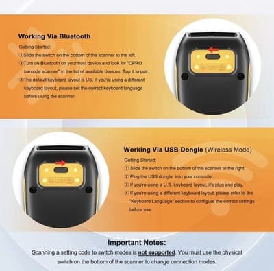 NETUM C750 Bluetooth Barcode Scanner Portable 2.4G Wireless QR Reader Model - Thumbnail 2