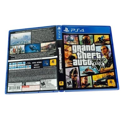 Grand Theft Auto V Sony PlayStation 4 2014 PS4 Complete CIB Map Inserts Tested - Thumbnail 6