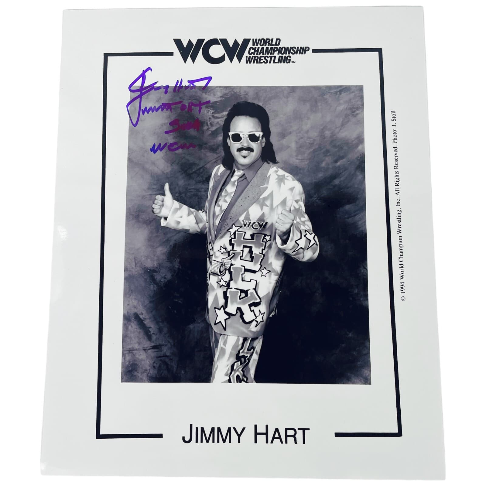 Jimmy Hart Signed Autographed WCW Promo 8x10 Glossy Wrestling Picture - Thumbnail 7