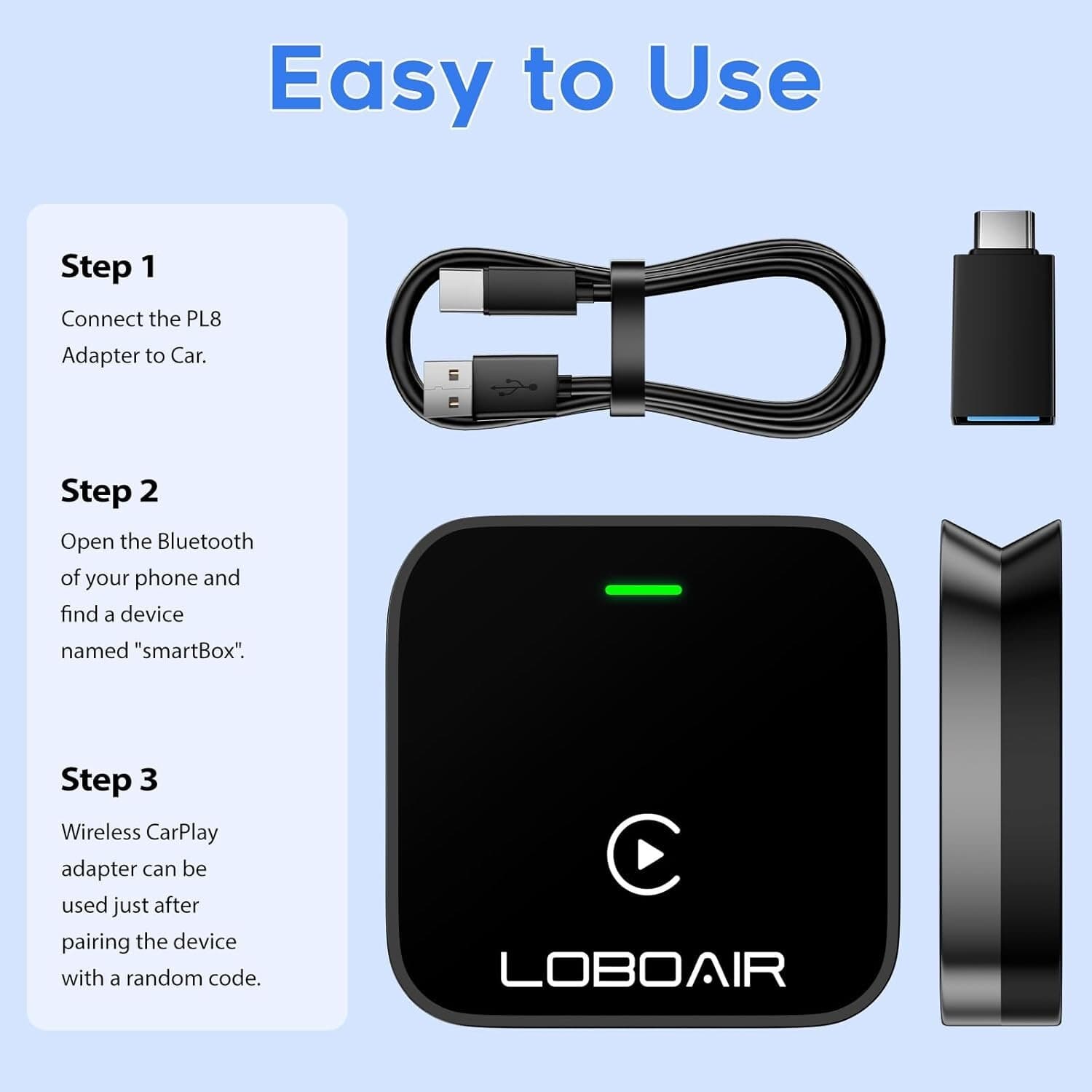 Wireless CarPlay Adapter Automatic Convert Wired Cars Apple Android Hands Free - Thumbnail 7