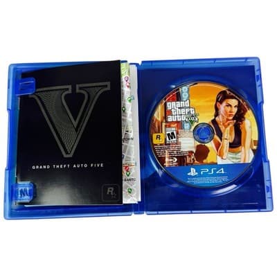 Grand Theft Auto V Sony PlayStation 4 2014 PS4 Complete CIB Map Inserts Tested - Thumbnail 5