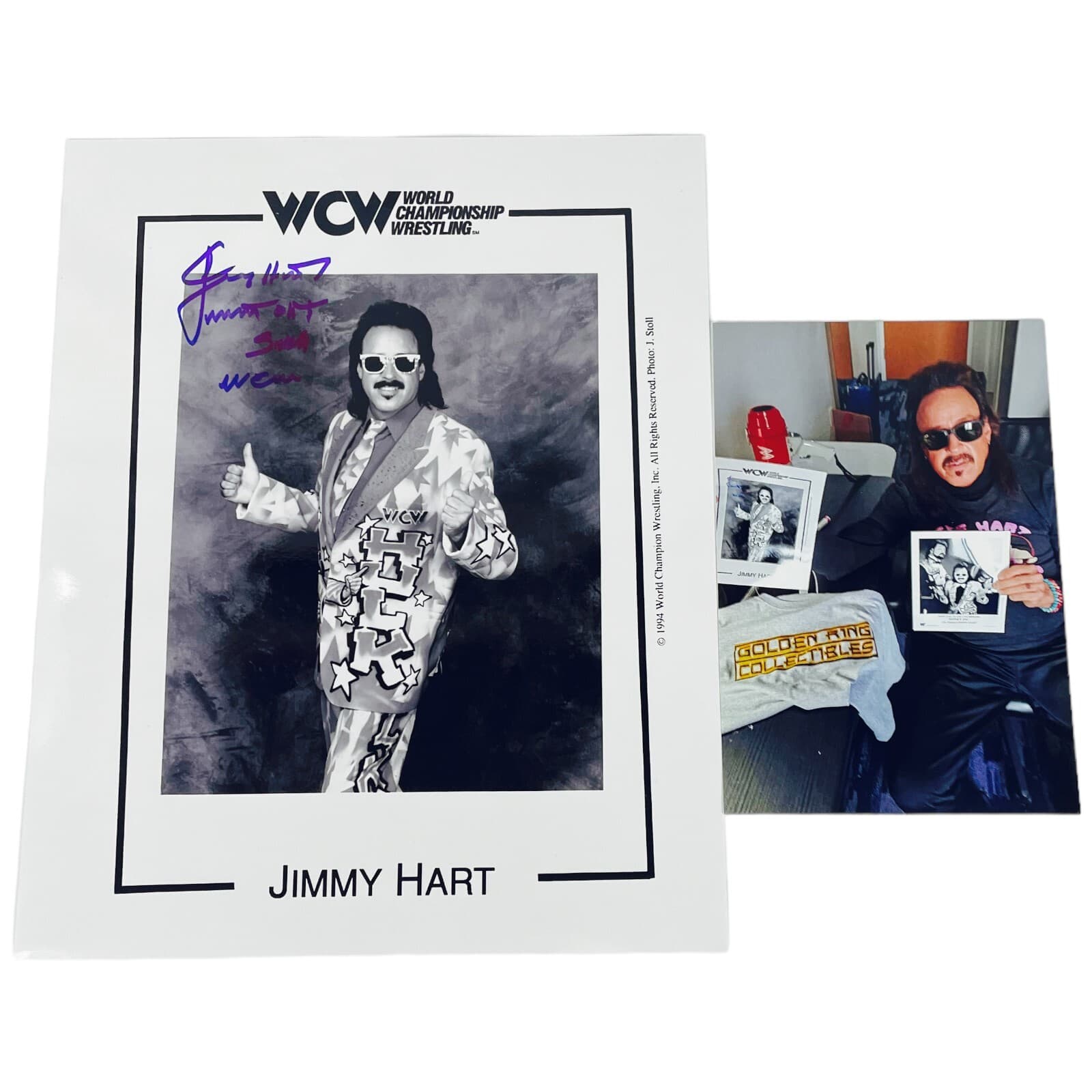 Jimmy Hart Signed Autographed WCW Promo 8x10 Glossy Wrestling Picture - Thumbnail 6