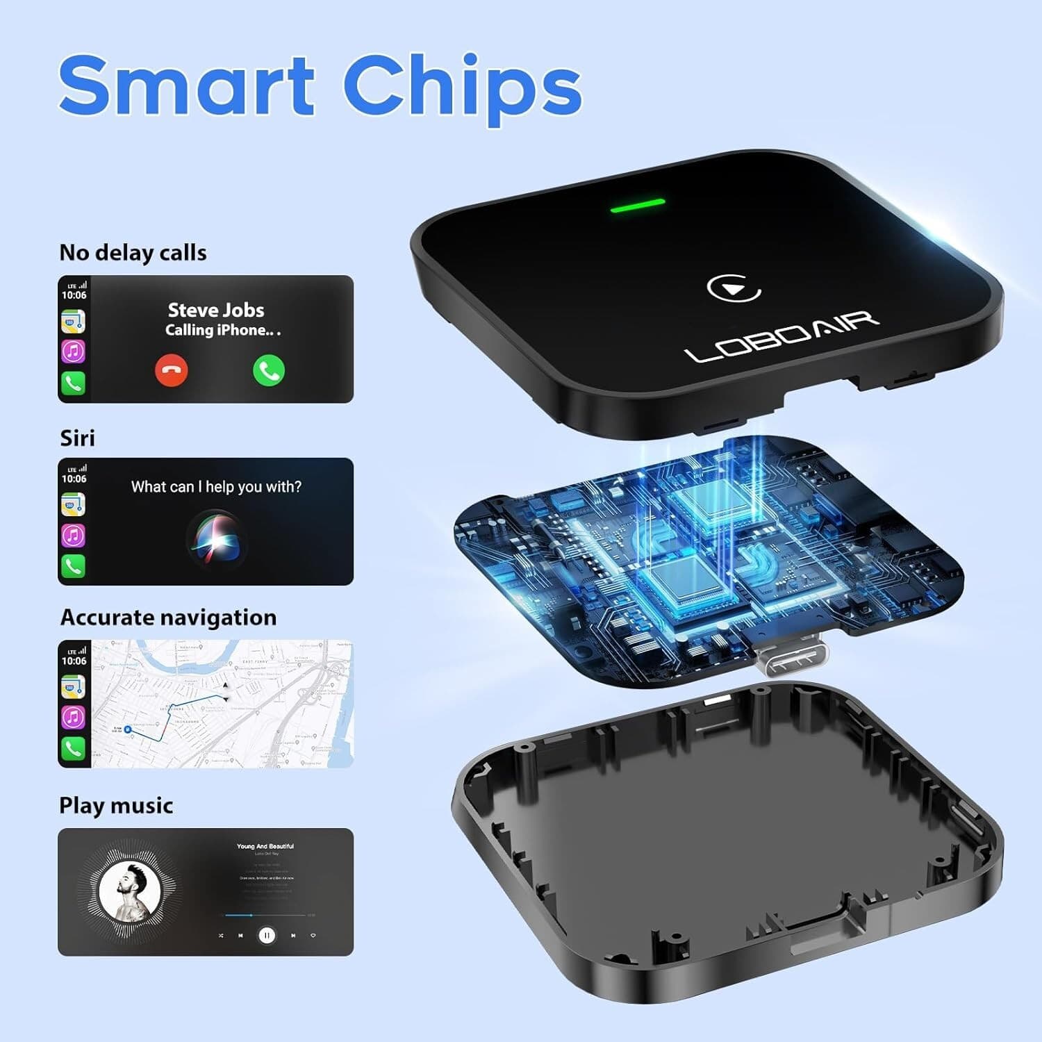 Wireless CarPlay Adapter Automatic Convert Wired Cars Apple Android Hands Free - Thumbnail 9
