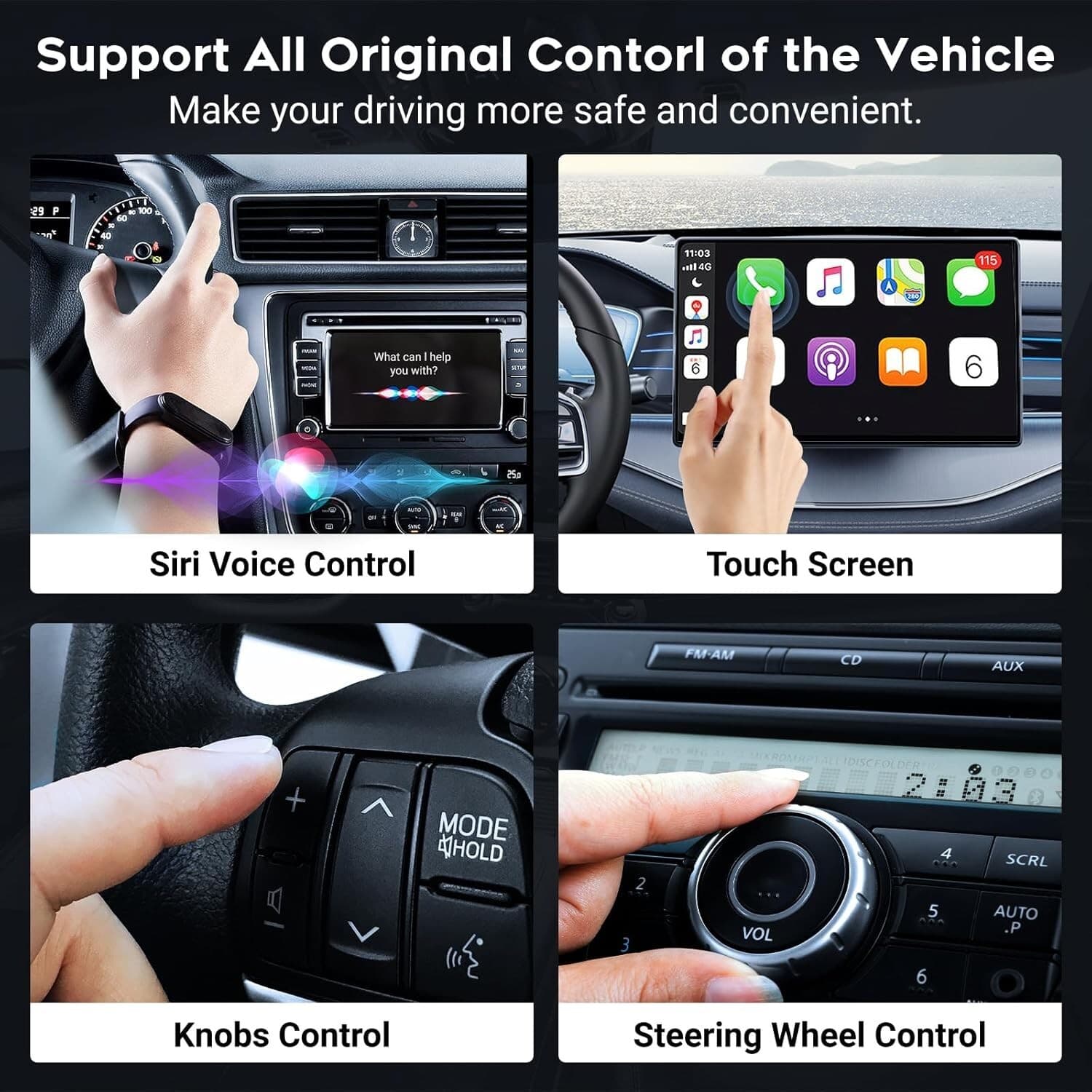 Wireless CarPlay Adapter Automatic Convert Wired Cars Apple Android Hands Free - Thumbnail 17