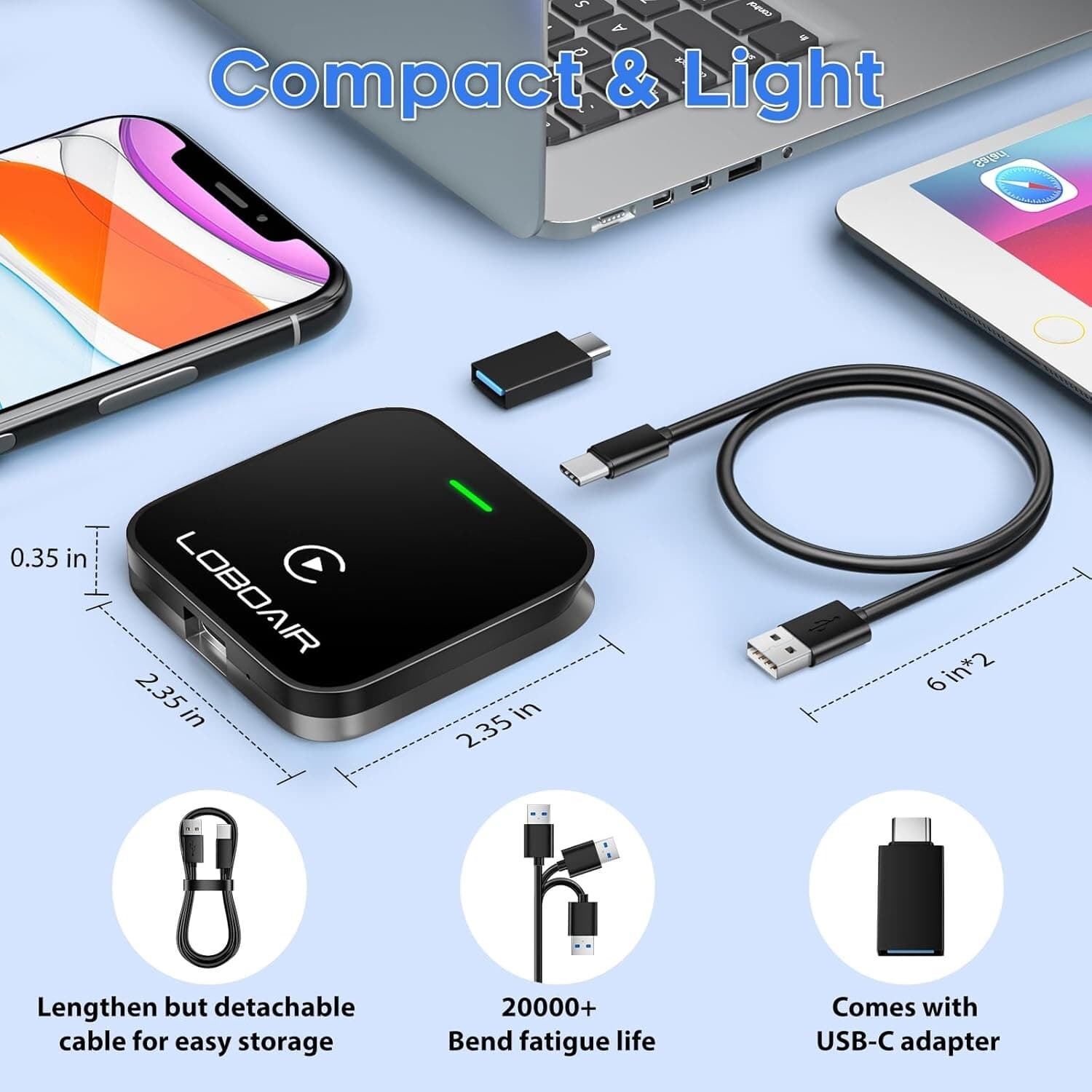 Wireless CarPlay Adapter Automatic Convert Wired Cars Apple Android Hands Free - Thumbnail 15