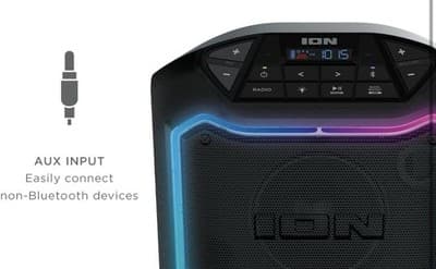 ION Game Day Party Bluetooth Speaker Portable LED Lights Black iPA127 - Thumbnail 4