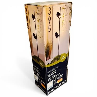 Hampton Bay Dual Spot Light Pole Low Voltage LED Landscape Black Finish Lot Of 4 - Thumbnail 4