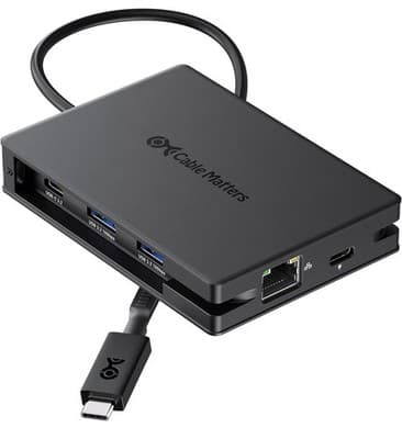 Cable Matters 8-in-1 USB-C Hub Multiport Adapter 140W PD Dual 4K HDMI Ethernet - Thumbnail 3