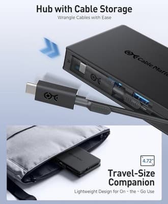 Cable Matters 8-in-1 USB-C Hub Multiport Adapter 140W PD Dual 4K HDMI Ethernet - Thumbnail 8