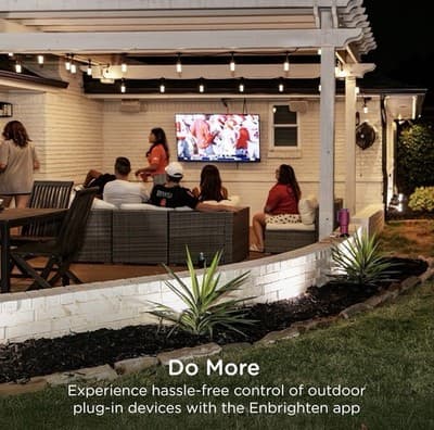 Enbrighten WiFi Outdoor Dual Outlet Smart Plug Matter Enabled Weatherproof - Thumbnail 4
