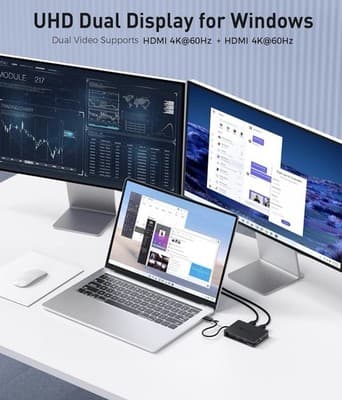 Cable Matters 8-in-1 USB-C Hub Multiport Adapter 140W PD Dual 4K HDMI Ethernet - Thumbnail 6