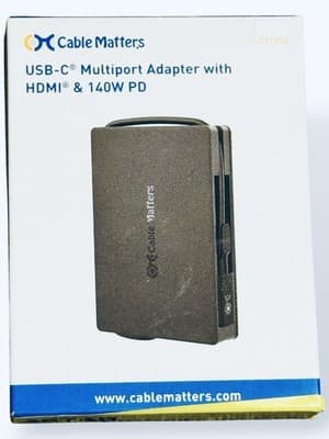 Cable Matters 8-in-1 USB-C Hub Multiport Adapter 140W PD Dual 4K HDMI Ethernet - Image 1