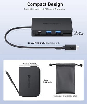 Cable Matters 8-in-1 USB-C Hub Multiport Adapter 140W PD Dual 4K HDMI Ethernet - Thumbnail 10