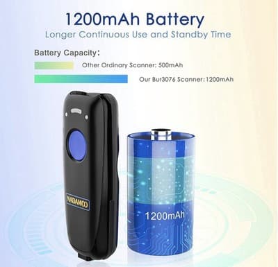 Barcode Scanner Wireless Handheld 1D Laser Reader NADAMOO Bluetooth 2.4G USB - Thumbnail 5