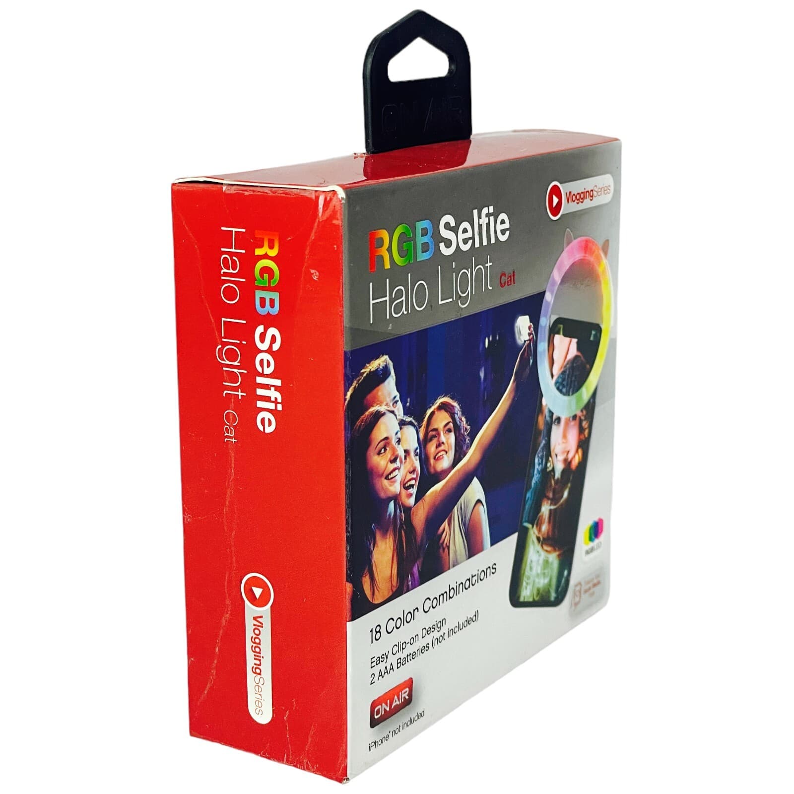 Selfie Ring Light Halo Cell Phone Clip RGB LED On Design 18 Light Settings NEW - Thumbnail 2