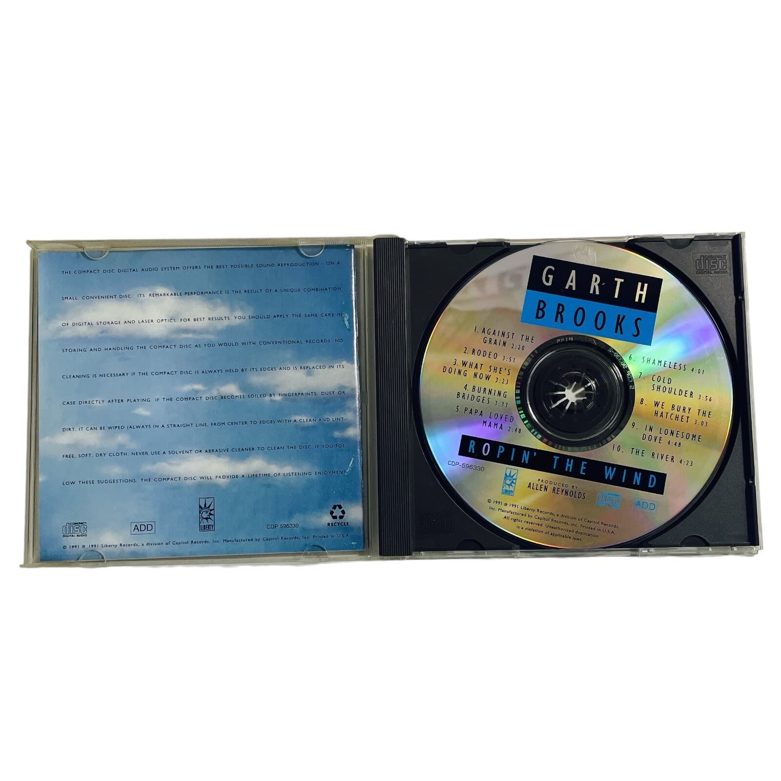 Garth Brooks Ropin' The Wild CD Country Music Album Liberty 1991 - Thumbnail 3