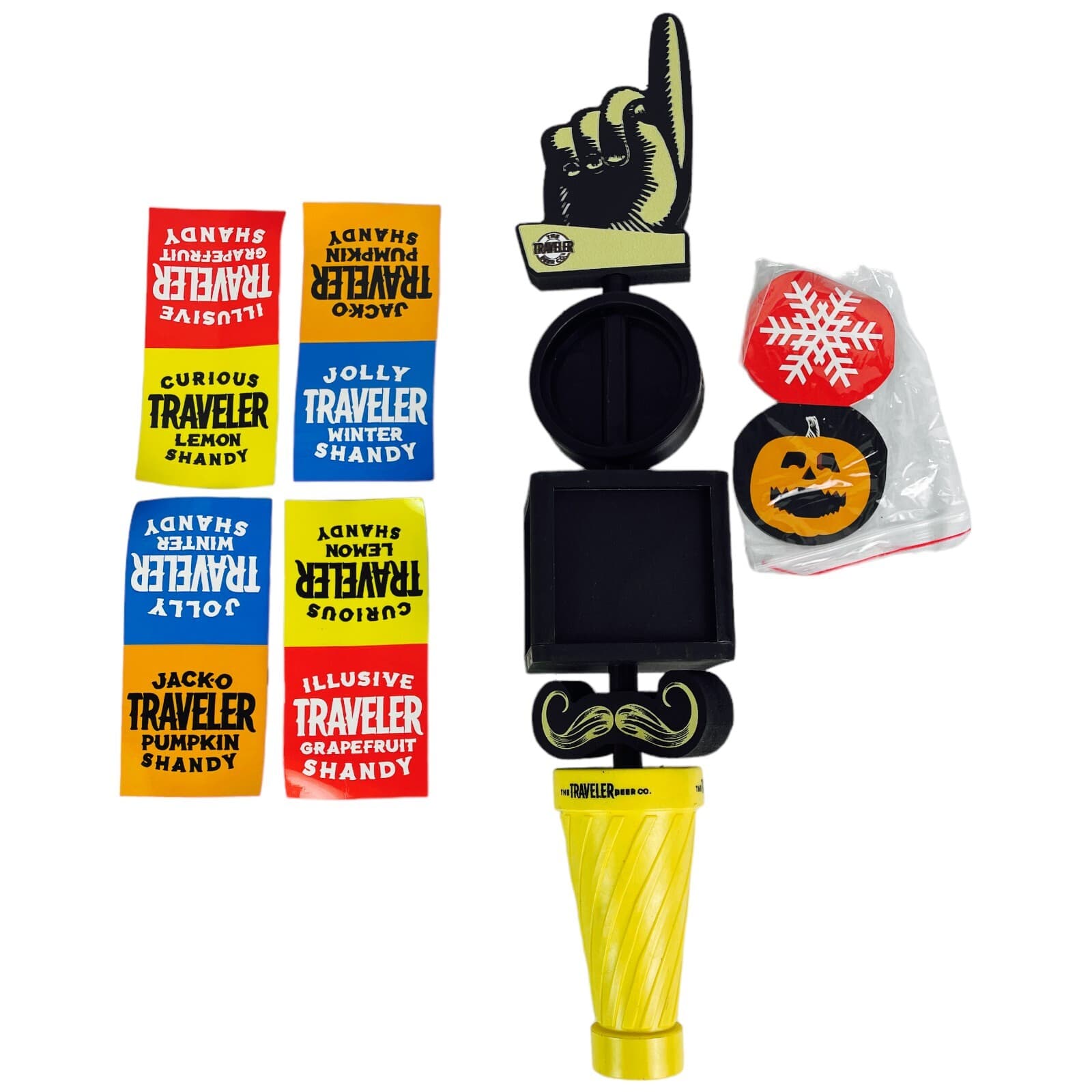 Traveler Beer Pumpkin Lemon Tap Handle Shandy Seasonal Inserts 13" New In Box - Thumbnail 11